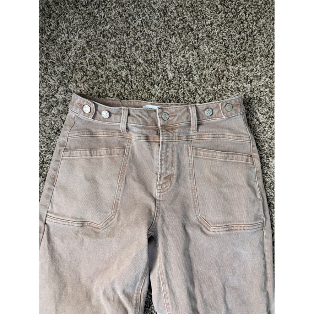 Flying Monkey Womens High Rise Utility Straight Leg Jeans Mauve Pink Size 28 - Picture 2 of 7